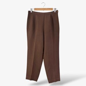 Moschino Brown Ankle Pants Size 12 Trouser Flat Front Office 90s Y2K Designer